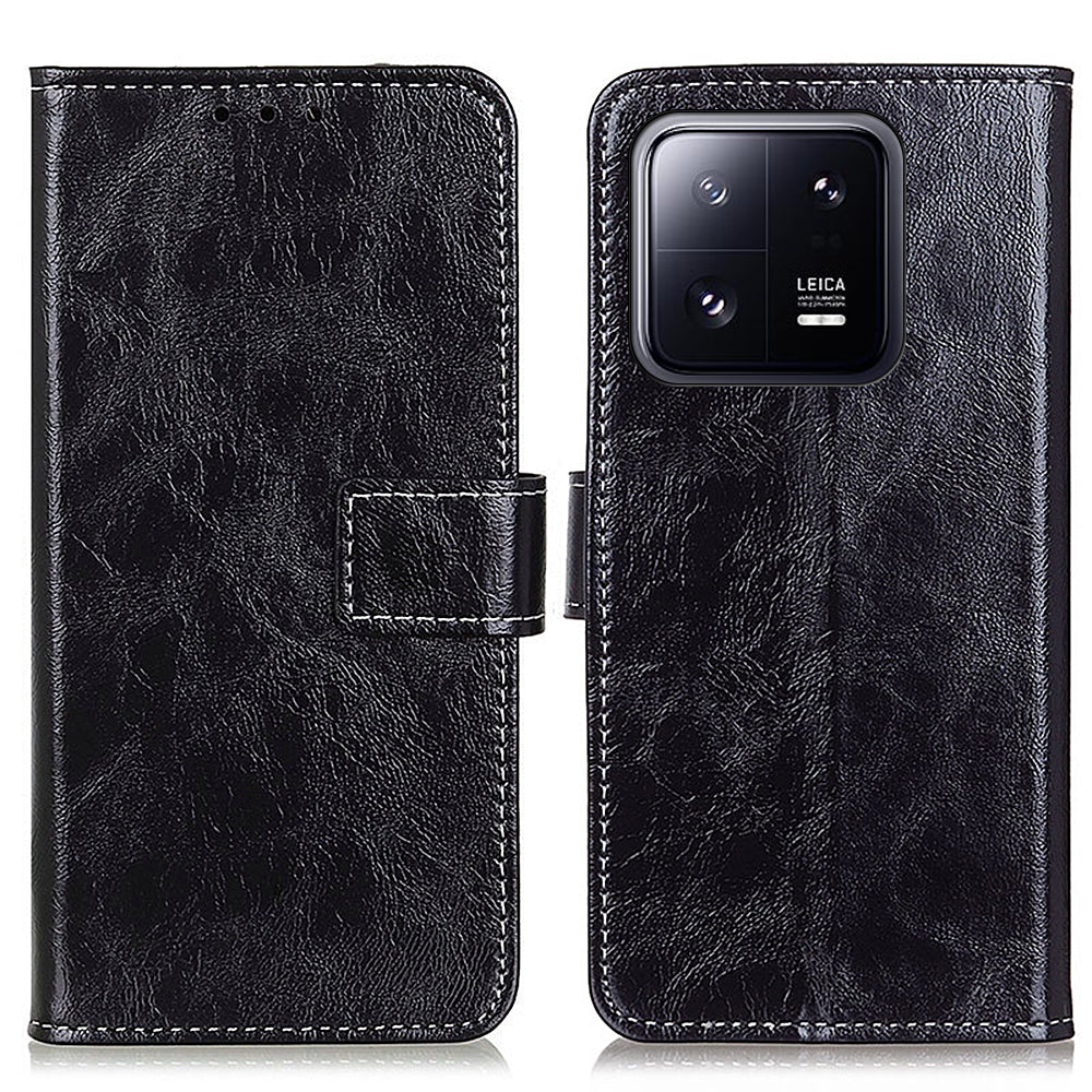 For Xiaomi 13 Pro 5G Retro Phone Cover Crazy Horse Texture PU Leather Full Protection Cell Phone Case with Wallet Stand For Xiaomi 13 Pro 5G Retro Phone Cover Crazy Horse Texture PU Leather Full Protection Cell Phone Case with Wallet Stand
